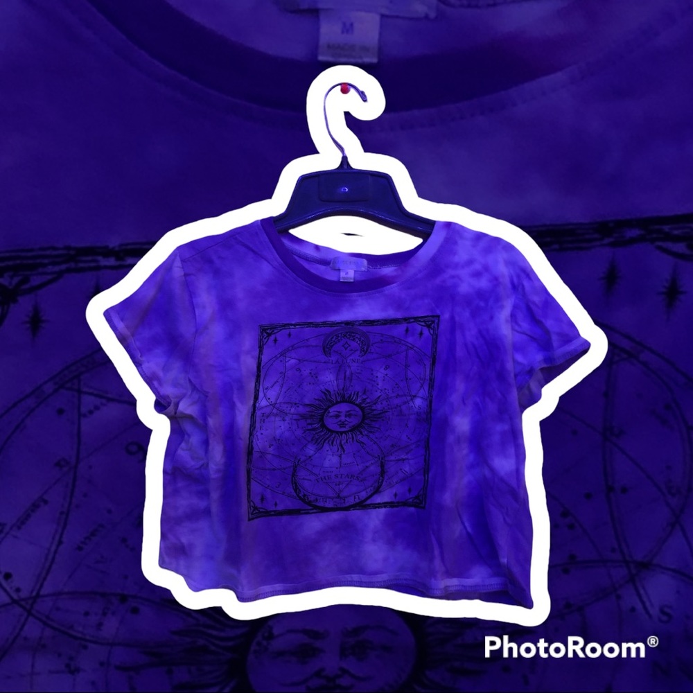 Purple & White Witchy Crop-Top
